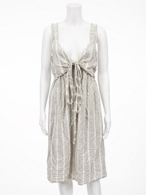 Seraphine Summer Dress Light Green White Striped Cotton Midi - US 8 (Maternity)
